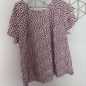 Pink and Black Polka Dot Women's Top